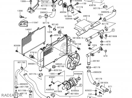 RADIATOR - ZX600E2 ZZR600 1994 EUROPE UK FR NL AR FG GR IT NR SD SP ST
