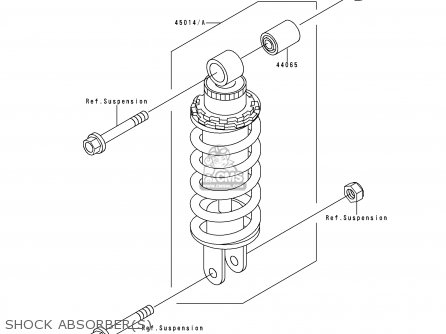 SHOCK ABSORBER(S) - ZX600E2 ZZR600 1994 EUROPE UK FR NL AR FG GR IT NR SD SP ST