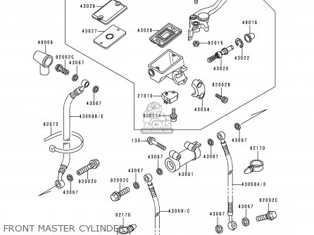 FRONT MASTER CYLINDER - ZX600E2 ZZR600 1994 EUROPE UK FR NL AR FG GR IT NR SD SP ST