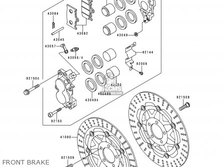FRONT BRAKE - ZX600E2 ZZR600 1994 EUROPE UK FR NL AR FG GR IT NR SD SP ST