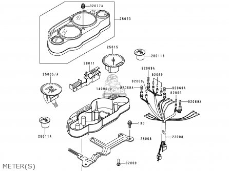 METER(S) - ZX600E2 ZZR600 1994 EUROPE UK FR NL AR FG GR IT NR SD SP ST