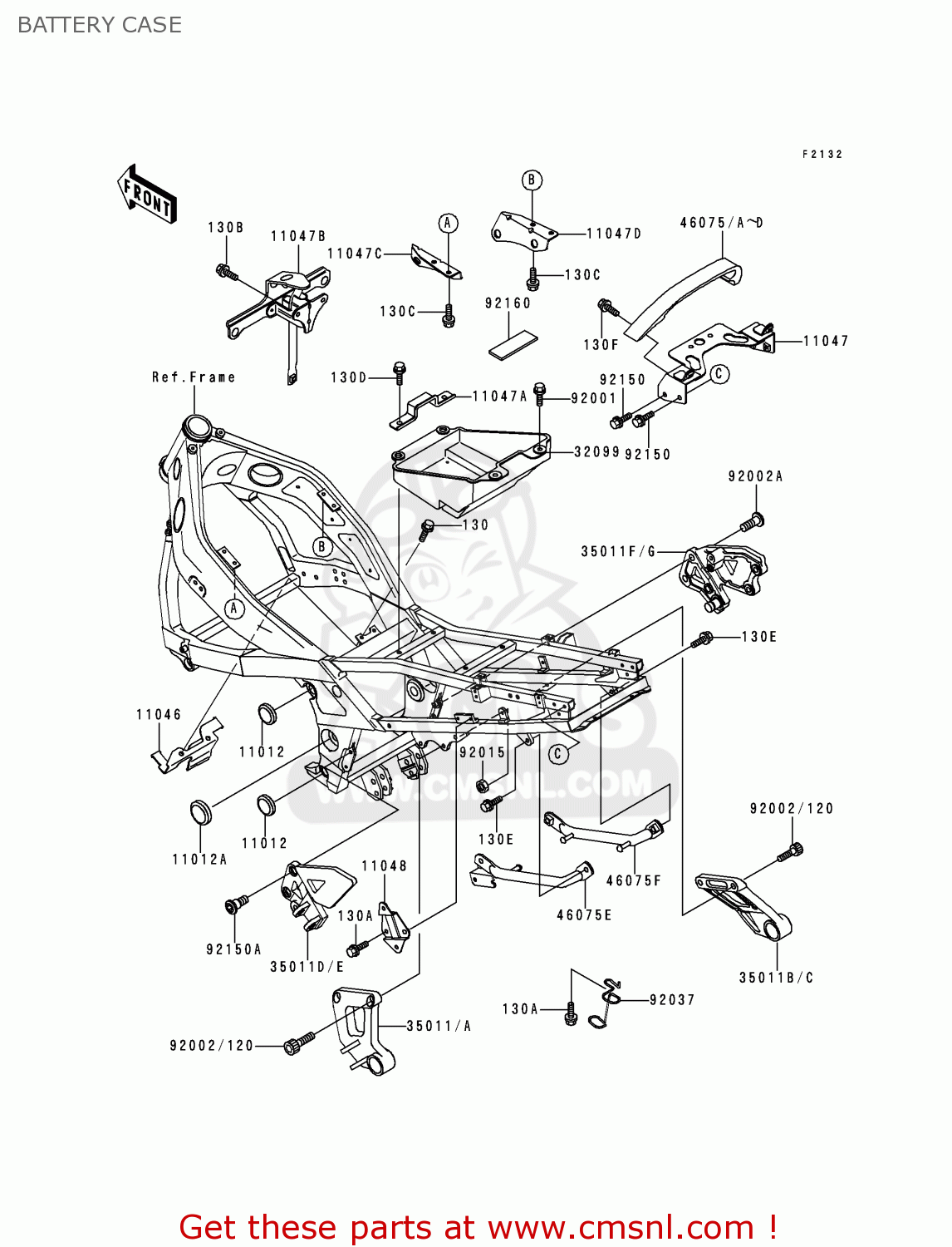 BATTERY CASE ZX600E3 NINJA ZX6 1995 USA CALIFORNIA CANADA