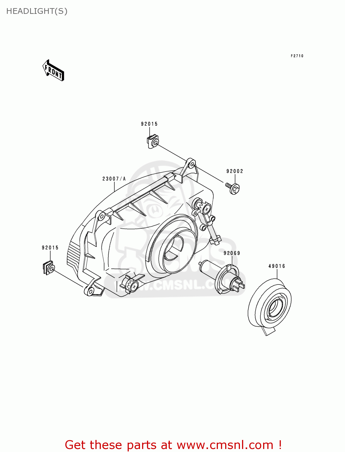 HEADLIGHT(S) ZX600E3 NINJA ZX6 1995 USA CALIFORNIA CANADA