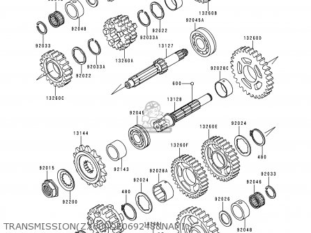 TRANSMISSION(ZX600DE069248&NAMI.) - ZX600E3 NINJA ZX6 1995 USA CALIFORNIA CANADA