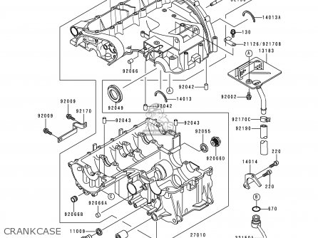 CRANKCASE - ZX600E3 NINJA ZX6 1995 USA CALIFORNIA CANADA