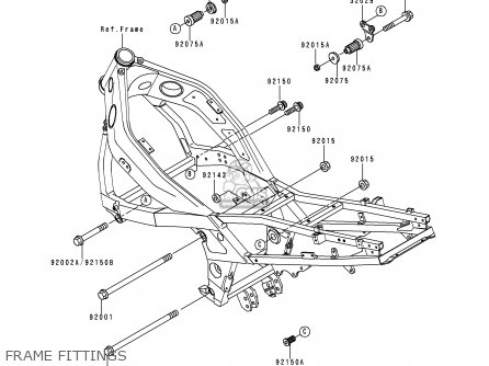 FRAME FITTINGS - ZX600E3 NINJA ZX6 1995 USA CALIFORNIA CANADA