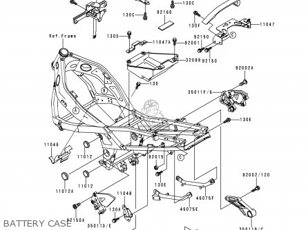 BATTERY CASE - ZX600E3 NINJA ZX6 1995 USA CALIFORNIA CANADA