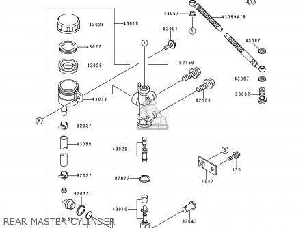 REAR MASTER CYLINDER - ZX600E3 NINJA ZX6 1995 USA CALIFORNIA CANADA