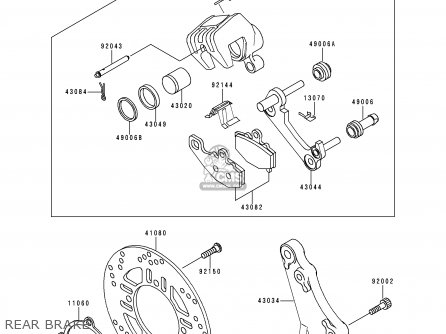 REAR BRAKE - ZX600E3 NINJA ZX6 1995 USA CALIFORNIA CANADA