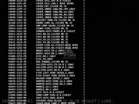 1993 ZX600-E1     VX METALLIC BLUE VIOLET / LUMINOUS ROSE OP - ZX600E3 NINJA ZX6 1995 USA CALIFORNIA CANADA