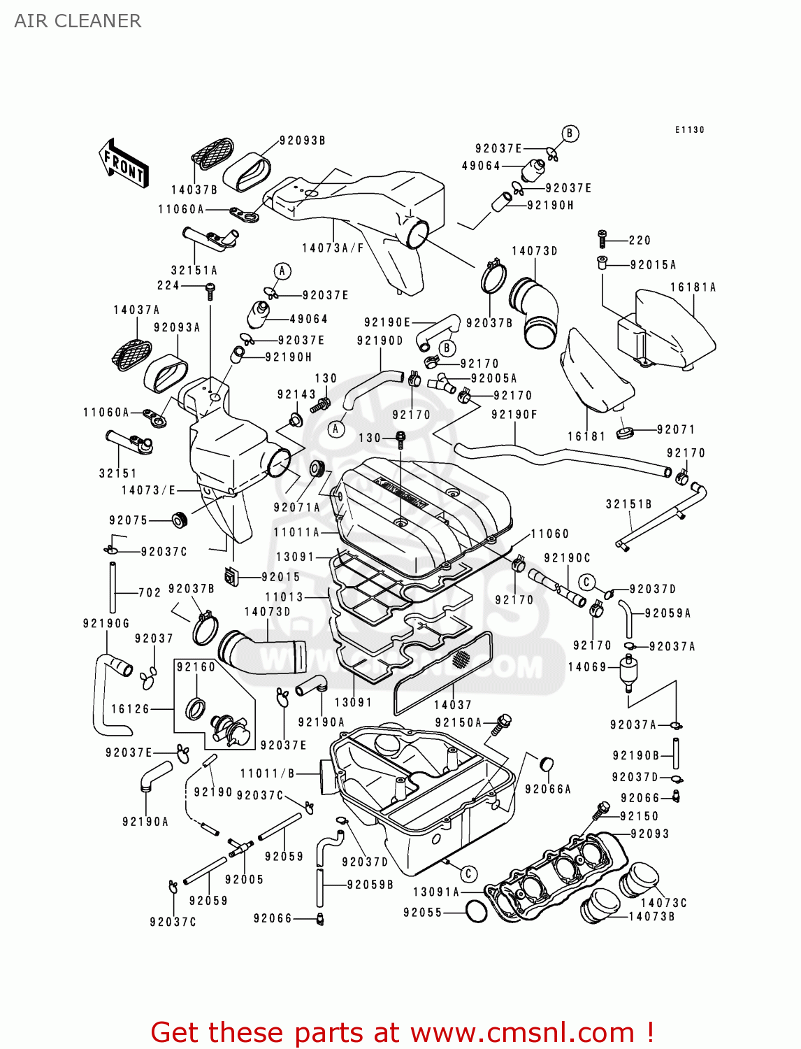 AIR CLEANER ZX600E3 ZZR600 1995 EUROPE UK FR NL AR FG GR IT SD ST
