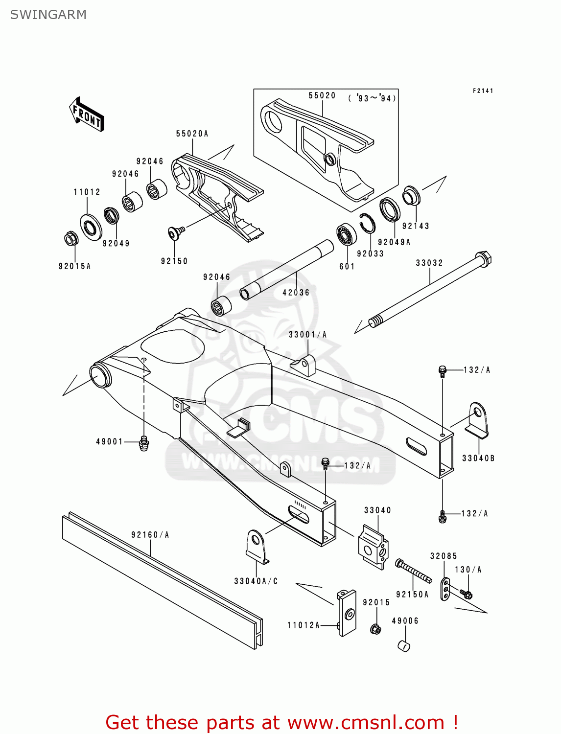 SWINGARM ZX600E3 ZZR600 1995 EUROPE UK FR NL AR FG GR IT SD ST