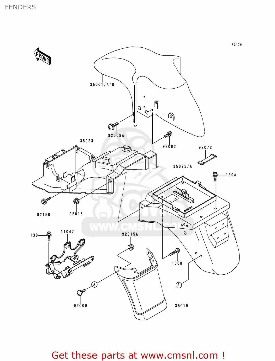 FENDERS ZX600E3 ZZR600 1995 EUROPE UK FR NL AR FG GR IT SD ST