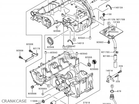 CRANKCASE - ZX600E3 ZZR600 1995 EUROPE UK FR NL AR FG GR IT SD ST