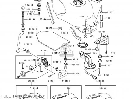 FUEL TANK(ZX600-E3) - ZX600E3 ZZR600 1995 EUROPE UK FR NL AR FG GR IT SD ST