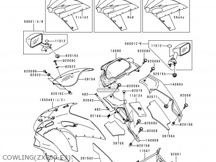 COWLING(ZX600-E3) - ZX600E3 ZZR600 1995 EUROPE UK FR NL AR FG GR IT SD ST