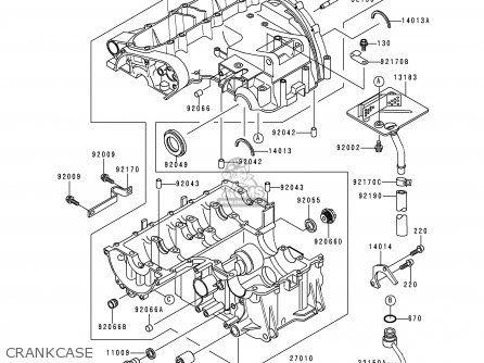 CRANKCASE - ZX600E4 NINJA ZX6 1996 USA CALIFORNIA CANADA