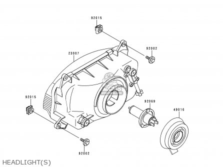 HEADLIGHT(S) - ZX600E4 NINJA ZX6 1996 USA CALIFORNIA CANADA