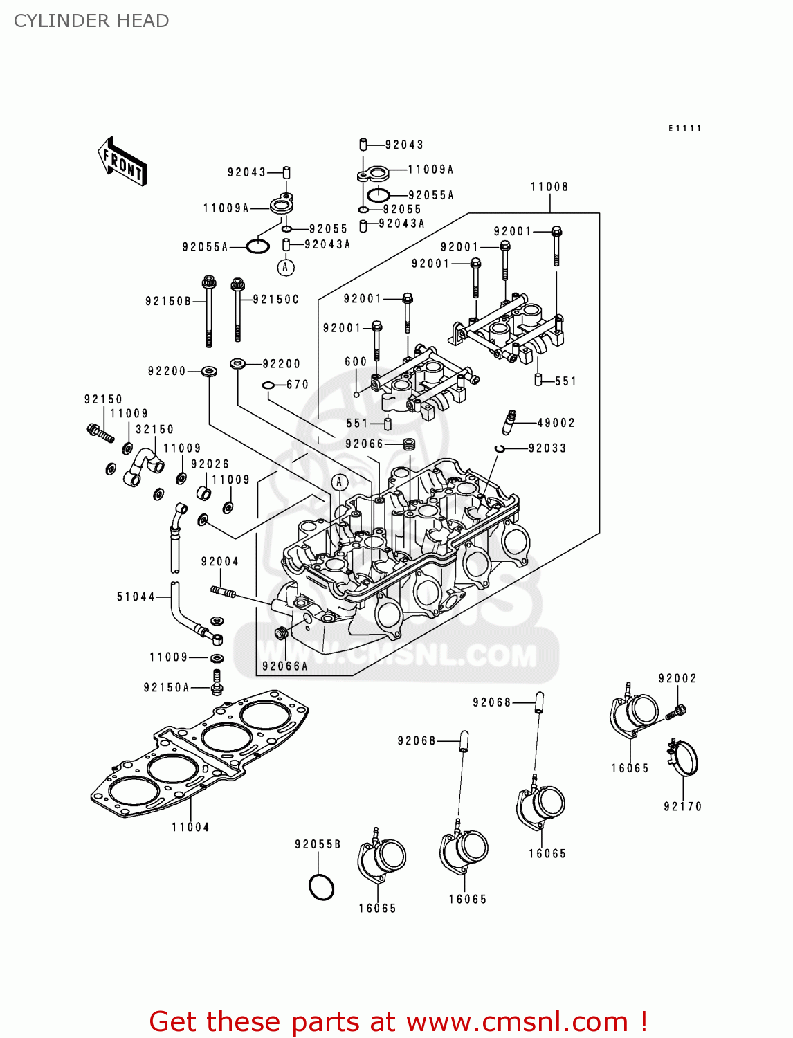 CYLINDER HEAD ZX600E4 ZZR600 1996 EUROPE UK FR NL FG SP