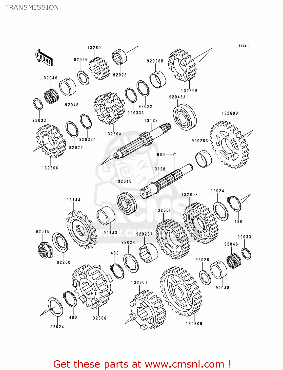 TRANSMISSION ZX600E4 ZZR600 1996 EUROPE UK FR NL FG SP