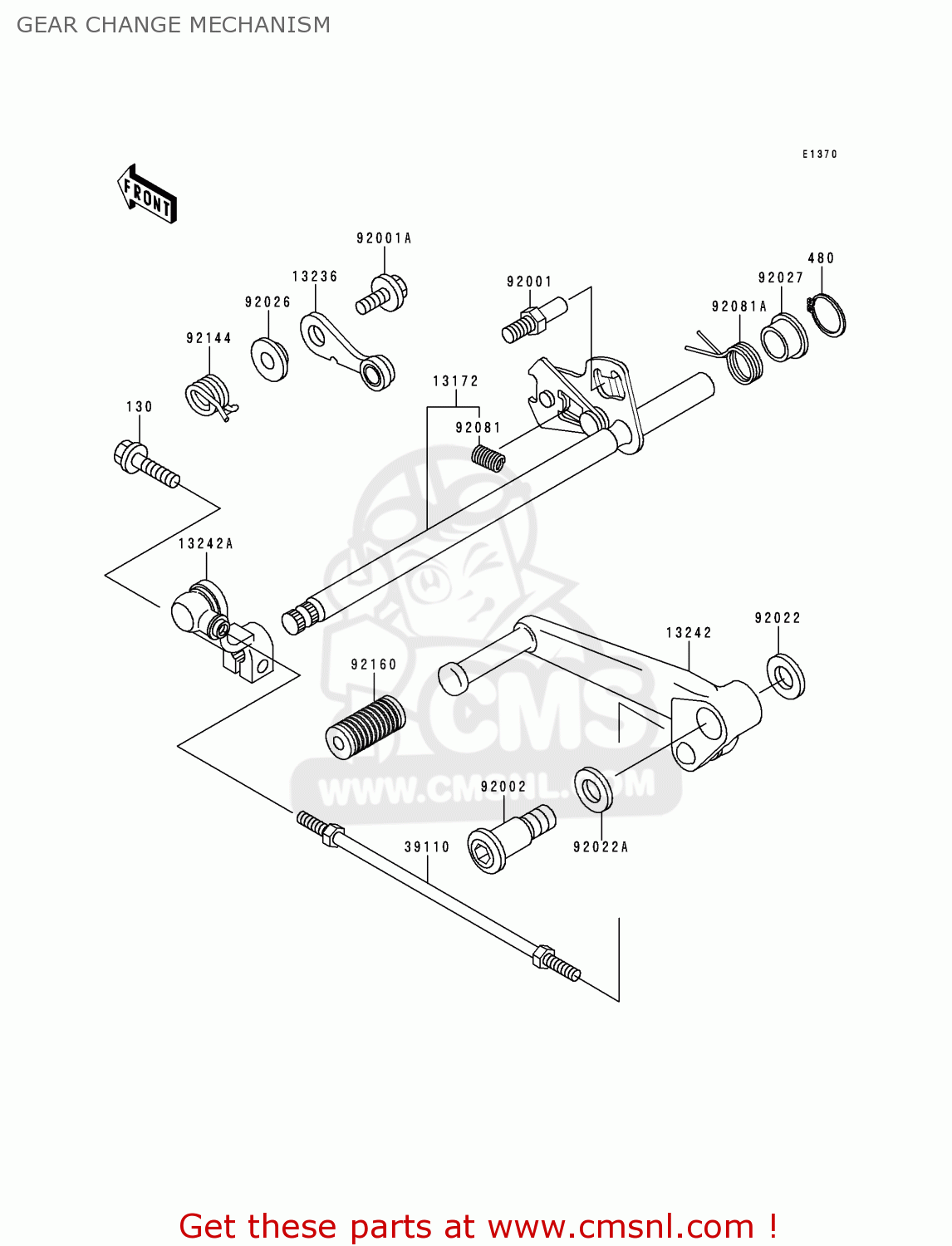 GEAR CHANGE MECHANISM ZX600E4 ZZR600 1996 EUROPE UK FR NL FG SP