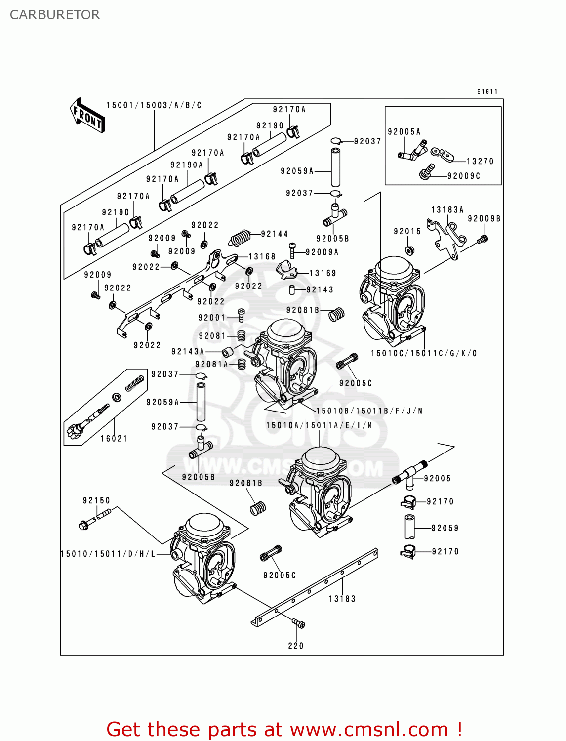 CARBURETOR ZX600E4 ZZR600 1996 EUROPE UK FR NL FG SP