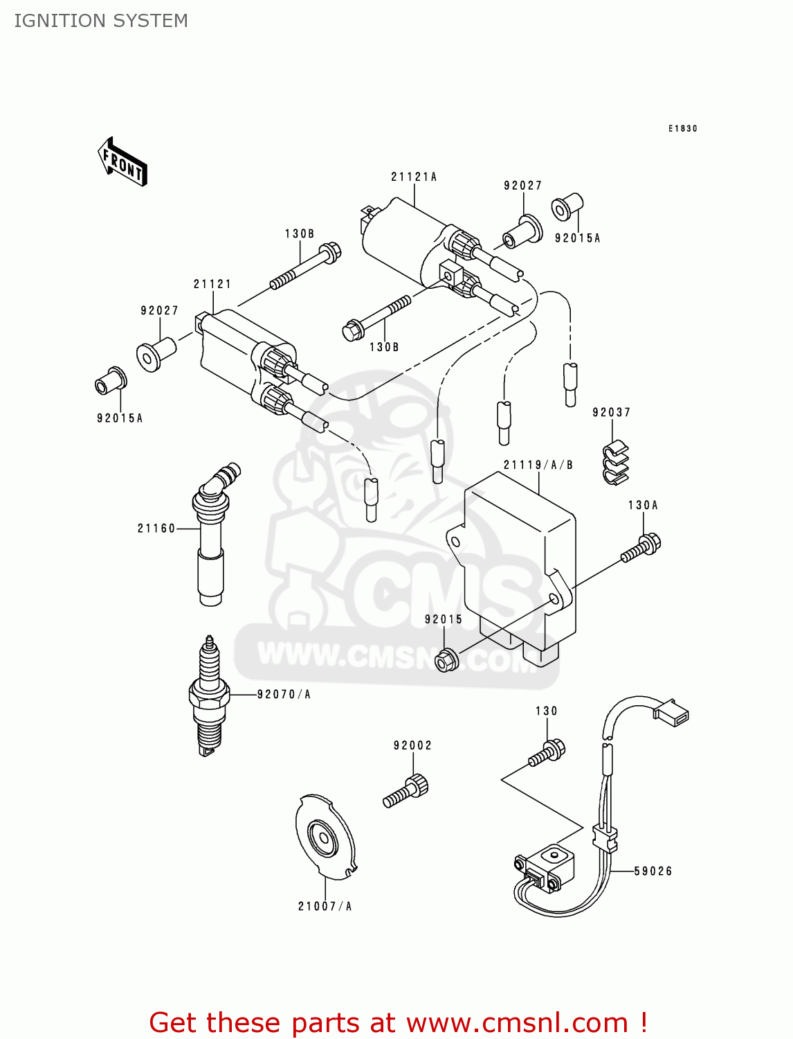 IGNITION SYSTEM ZX600E4 ZZR600 1996 EUROPE UK FR NL FG SP