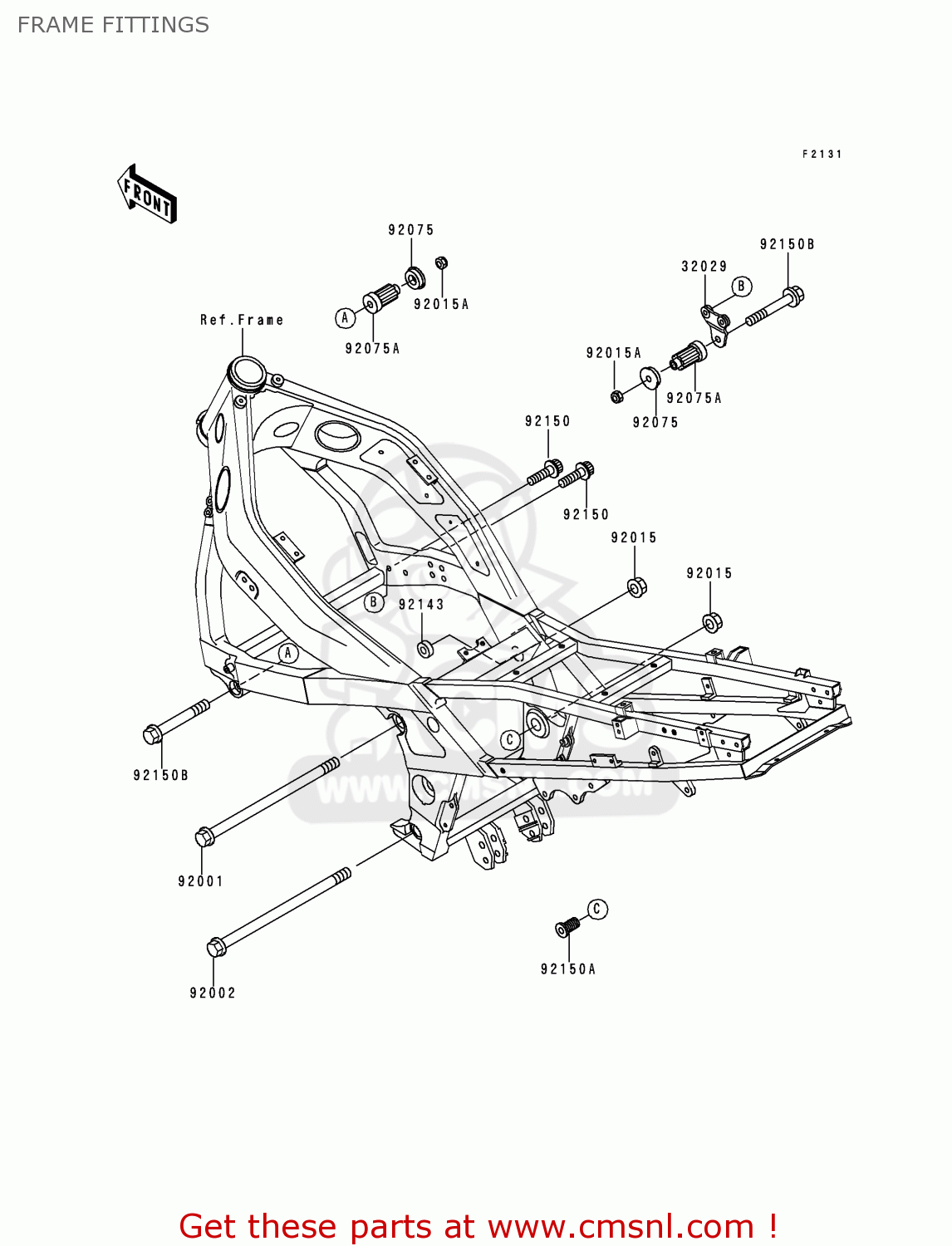 FRAME FITTINGS ZX600E4 ZZR600 1996 EUROPE UK FR NL FG SP