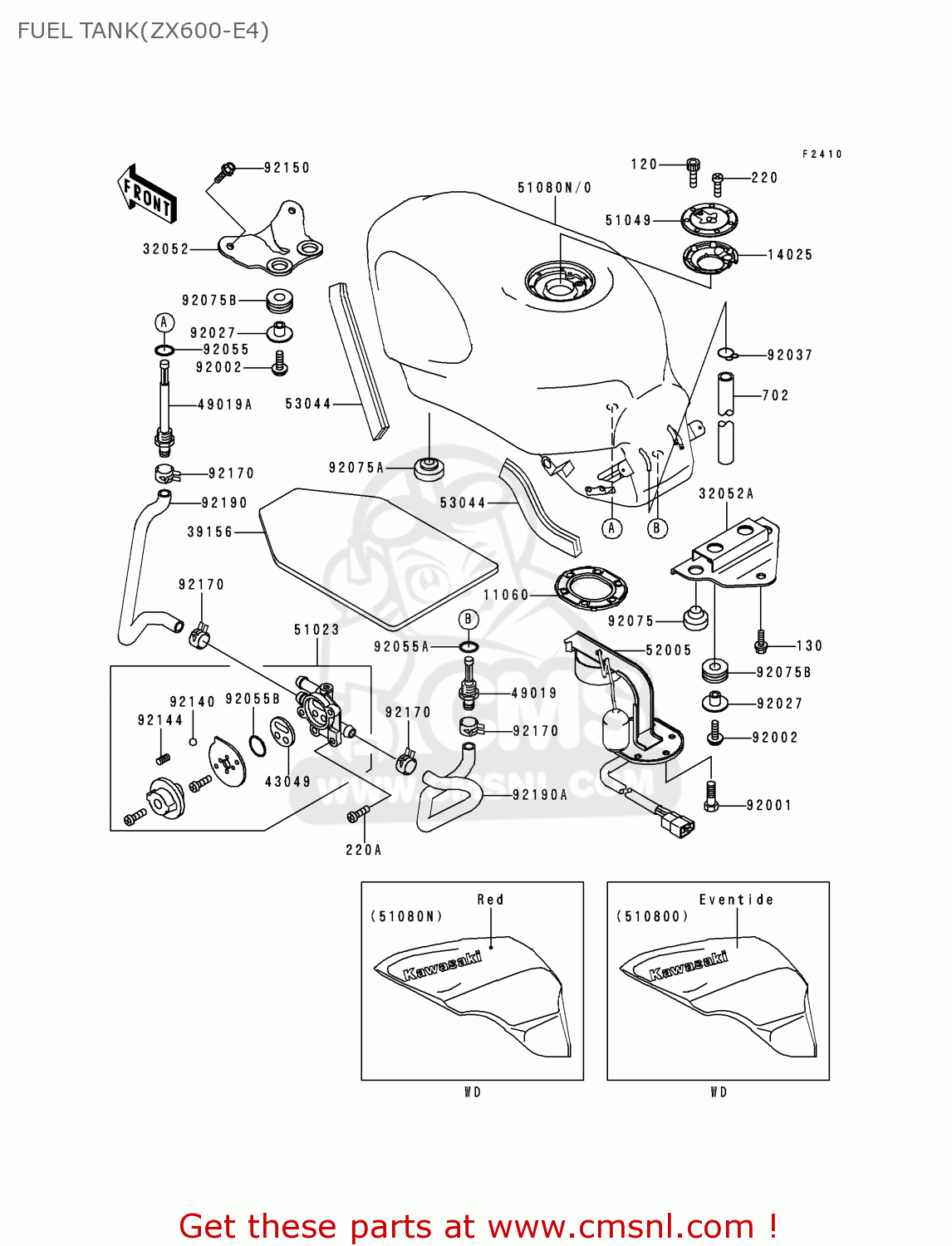 FUEL TANK(ZX600-E4) ZX600E4 ZZR600 1996 EUROPE UK FR NL FG SP