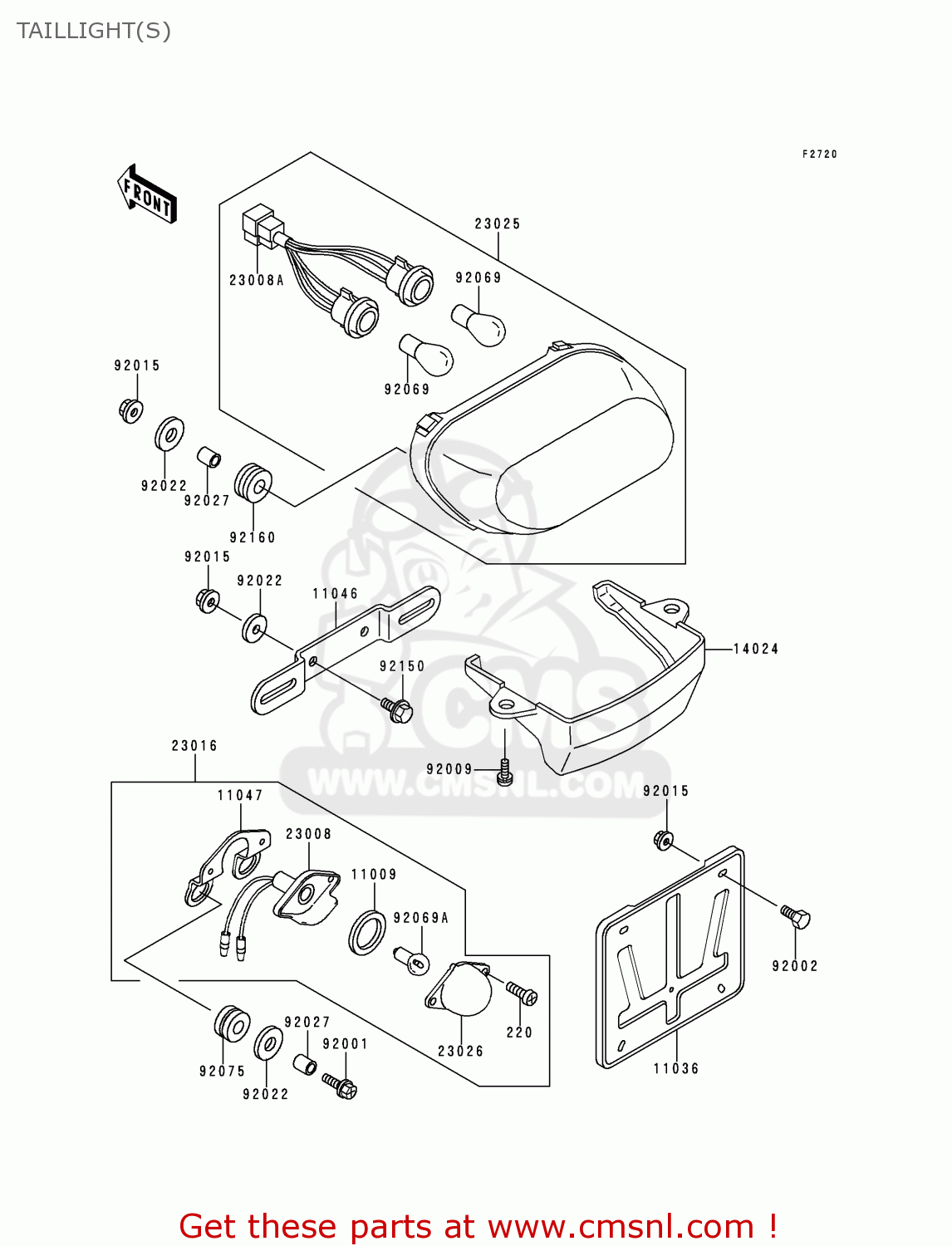 TAILLIGHT(S) ZX600E4 ZZR600 1996 EUROPE UK FR NL FG SP