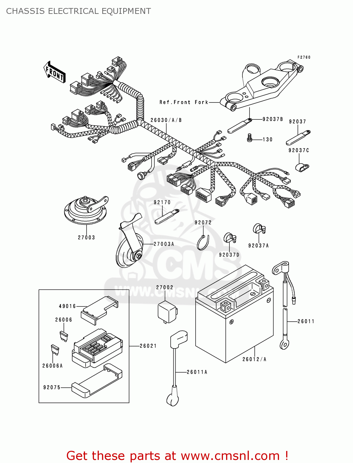 CHASSIS ELECTRICAL EQUIPMENT ZX600E4 ZZR600 1996 EUROPE UK FR NL FG SP