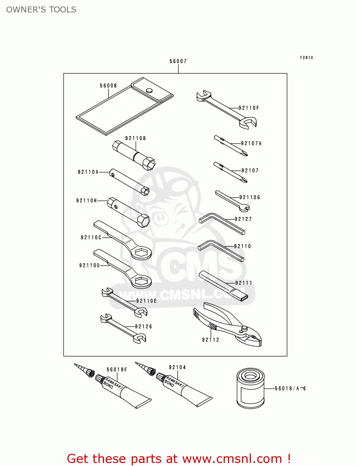 OWNER'S TOOLS ZX600E4 ZZR600 1996 EUROPE UK FR NL FG SP