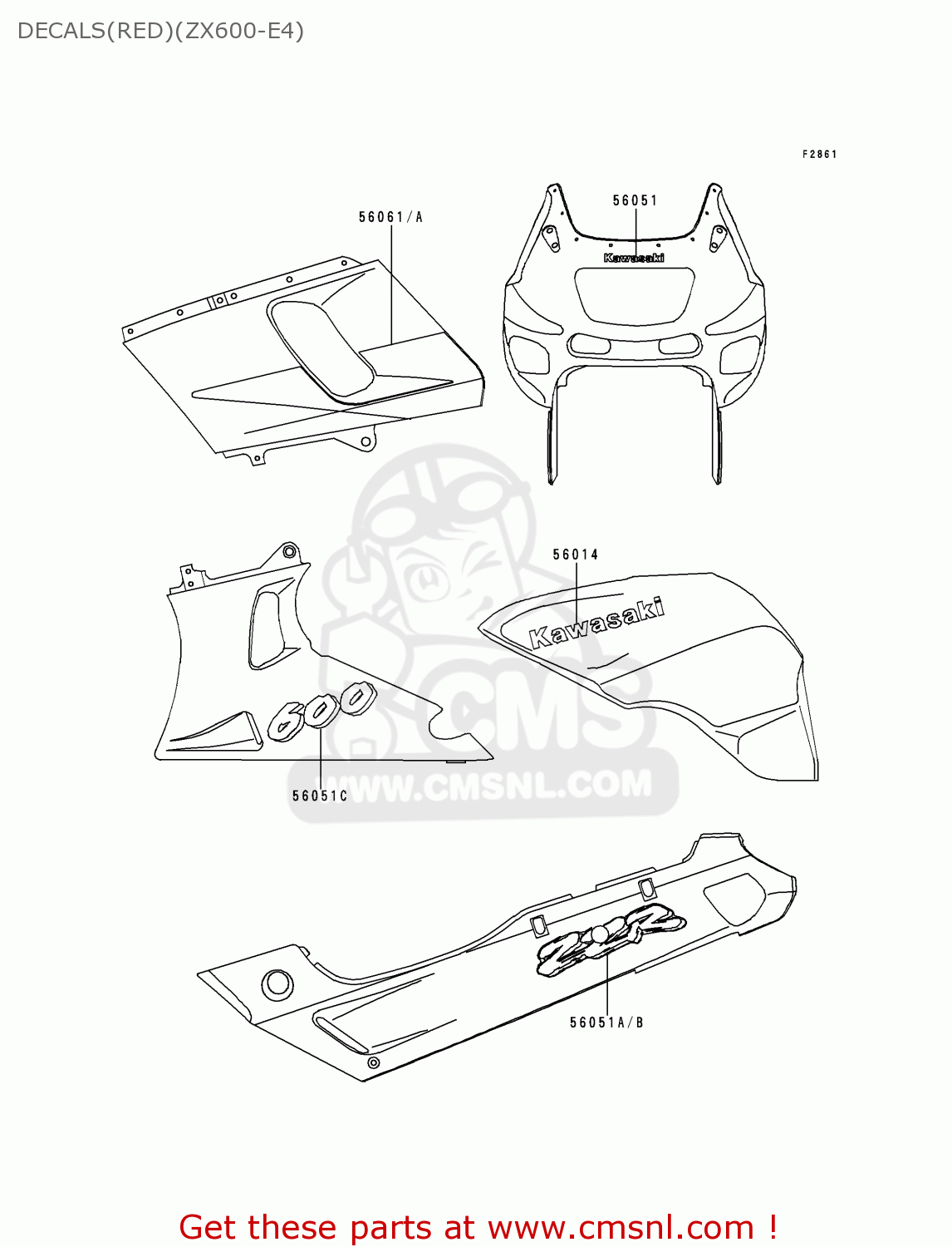 DECALS(RED)(ZX600-E4) ZX600E4 ZZR600 1996 EUROPE UK FR NL FG SP