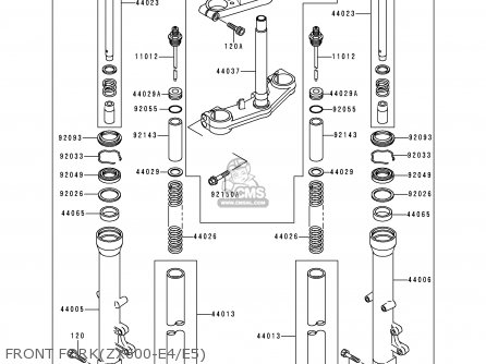 FRONT FORK(ZX600-E4/E5) - ZX600E4 ZZR600 1996 EUROPE UK FR NL FG SP