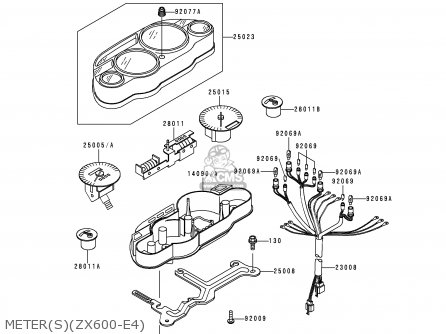 METER(S)(ZX600-E4) - ZX600E4 ZZR600 1996 EUROPE UK FR NL FG SP