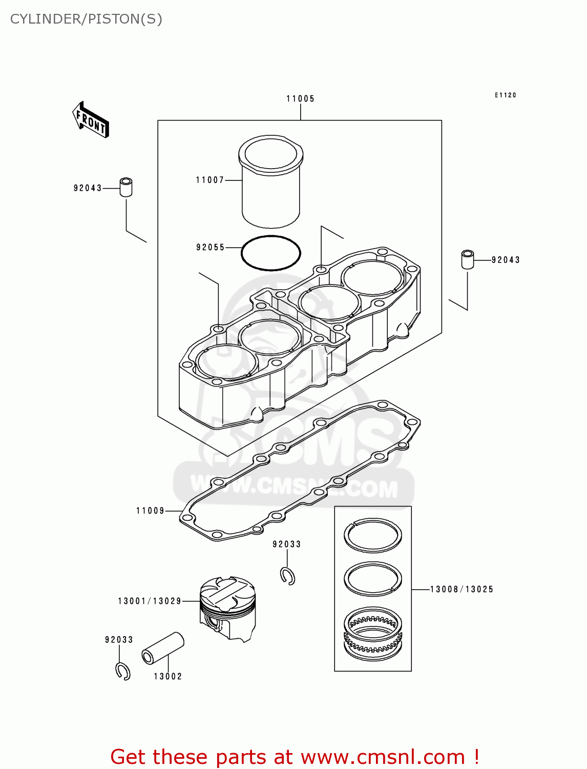 CYLINDER/PISTON(S) ZX600E5 NINJA ZX6 1997 USA CALIFORNIA CANADA