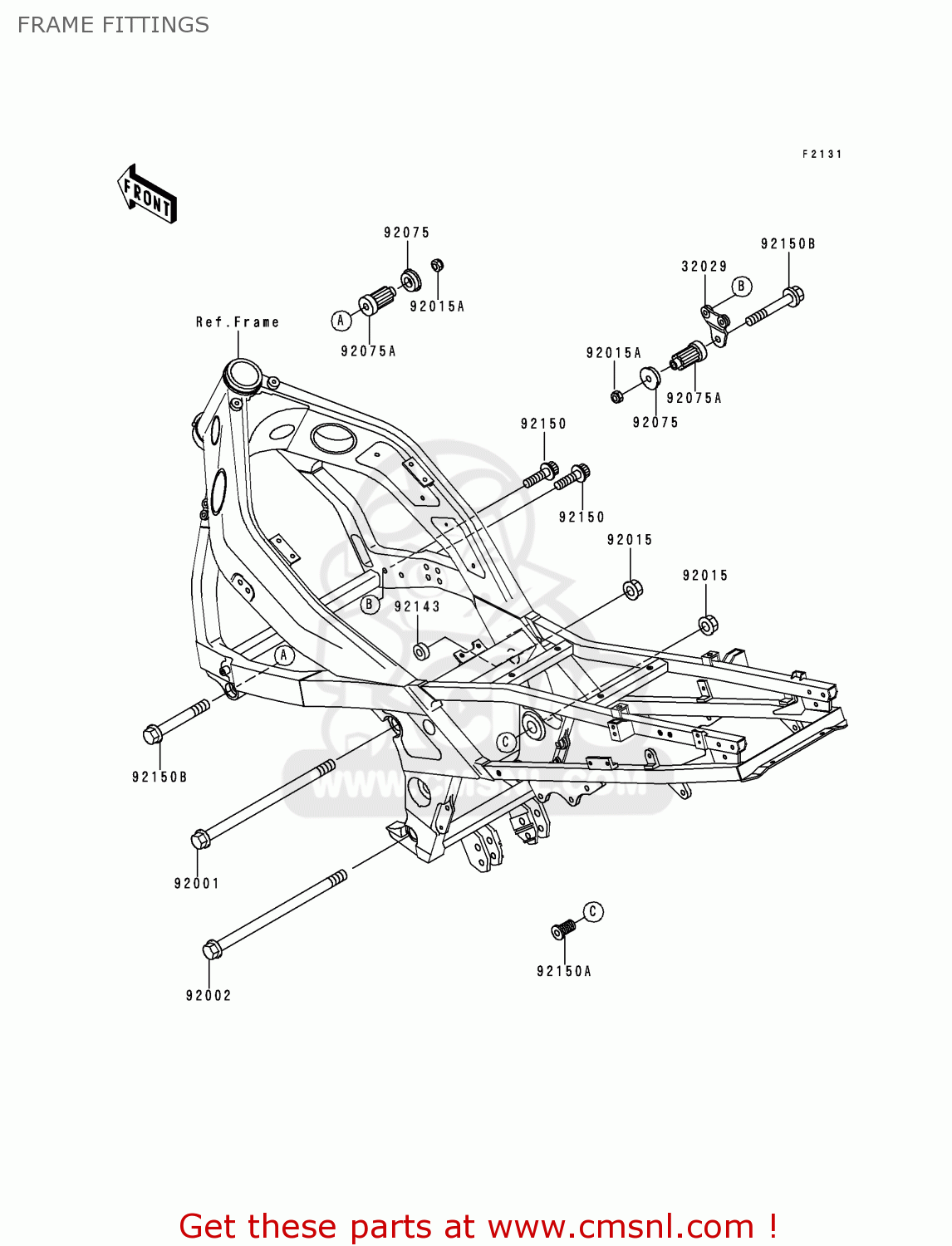 FRAME FITTINGS ZX600E5 NINJA ZX6 1997 USA CALIFORNIA CANADA