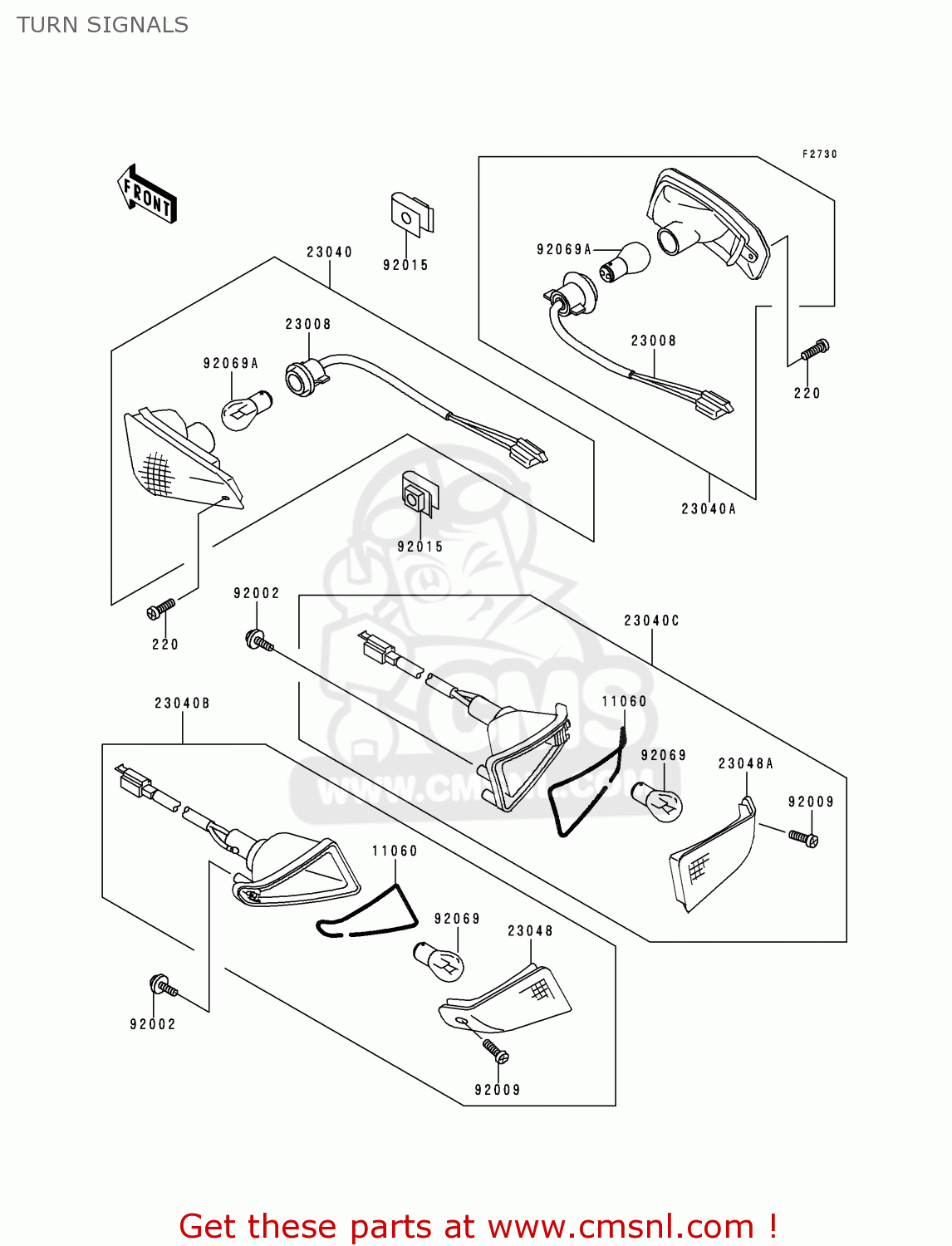 TURN SIGNALS ZX600E5 NINJA ZX6 1997 USA CALIFORNIA CANADA