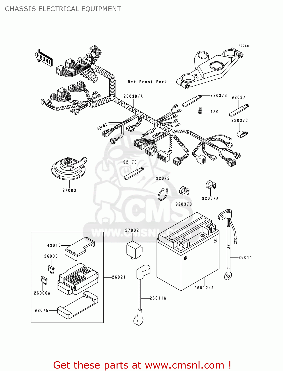 CHASSIS ELECTRICAL EQUIPMENT ZX600E5 NINJA ZX6 1997 USA CALIFORNIA CANADA