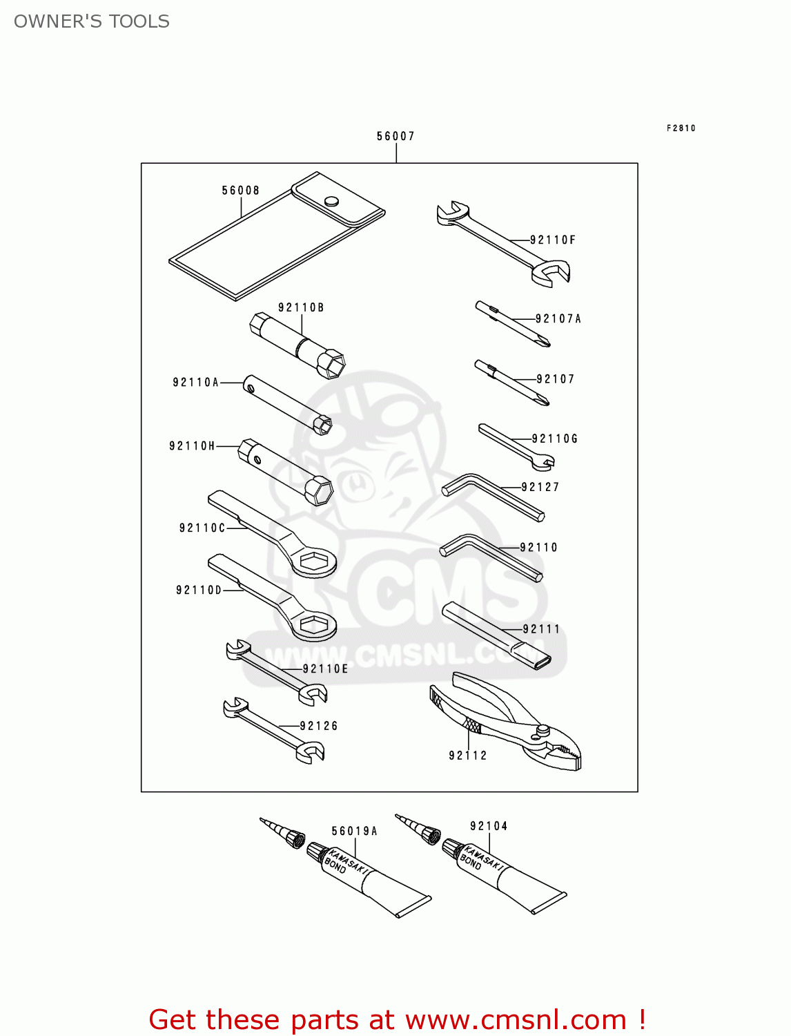 OWNER'S TOOLS ZX600E5 NINJA ZX6 1997 USA CALIFORNIA CANADA