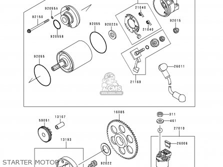 STARTER MOTOR - ZX600E5 NINJA ZX6 1997 USA CALIFORNIA CANADA