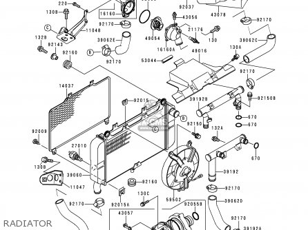 RADIATOR - ZX600E5 NINJA ZX6 1997 USA CALIFORNIA CANADA