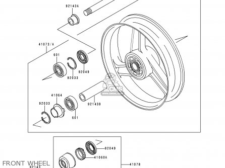 FRONT WHEEL - ZX600E5 NINJA ZX6 1997 USA CALIFORNIA CANADA