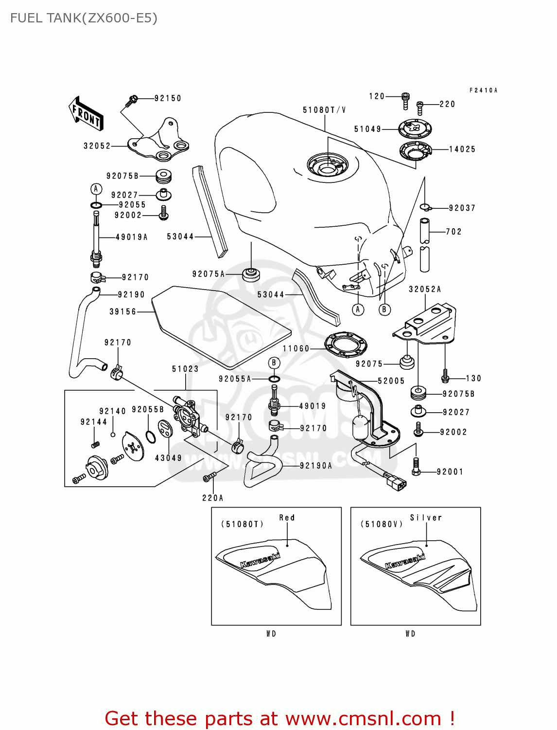 FUEL TANK(ZX600-E5) ZX600E5 ZZR600 1997 EUROPE UK FR NL FG GR IT NR ST