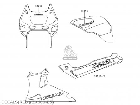 DECALS(RED)(ZX600-E5) - ZX600E5 ZZR600 1997 EUROPE UK FR NL FG GR IT NR ST