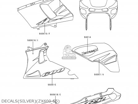 DECALS(SILVER)(ZX600-E5) - ZX600E5 ZZR600 1997 EUROPE UK FR NL FG GR IT NR ST