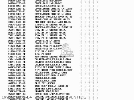 1996 ZX600-E4     JZ METALLIC EVENTIDE - ZX600E5 ZZR600 1997 EUROPE UK FR NL FG GR IT NR ST