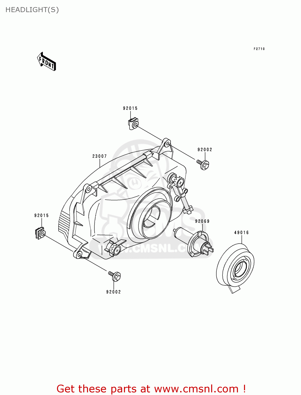 HEADLIGHT(S) ZX600E6 NINJA ZX6 1998 USA CALIFORNIA CANADA