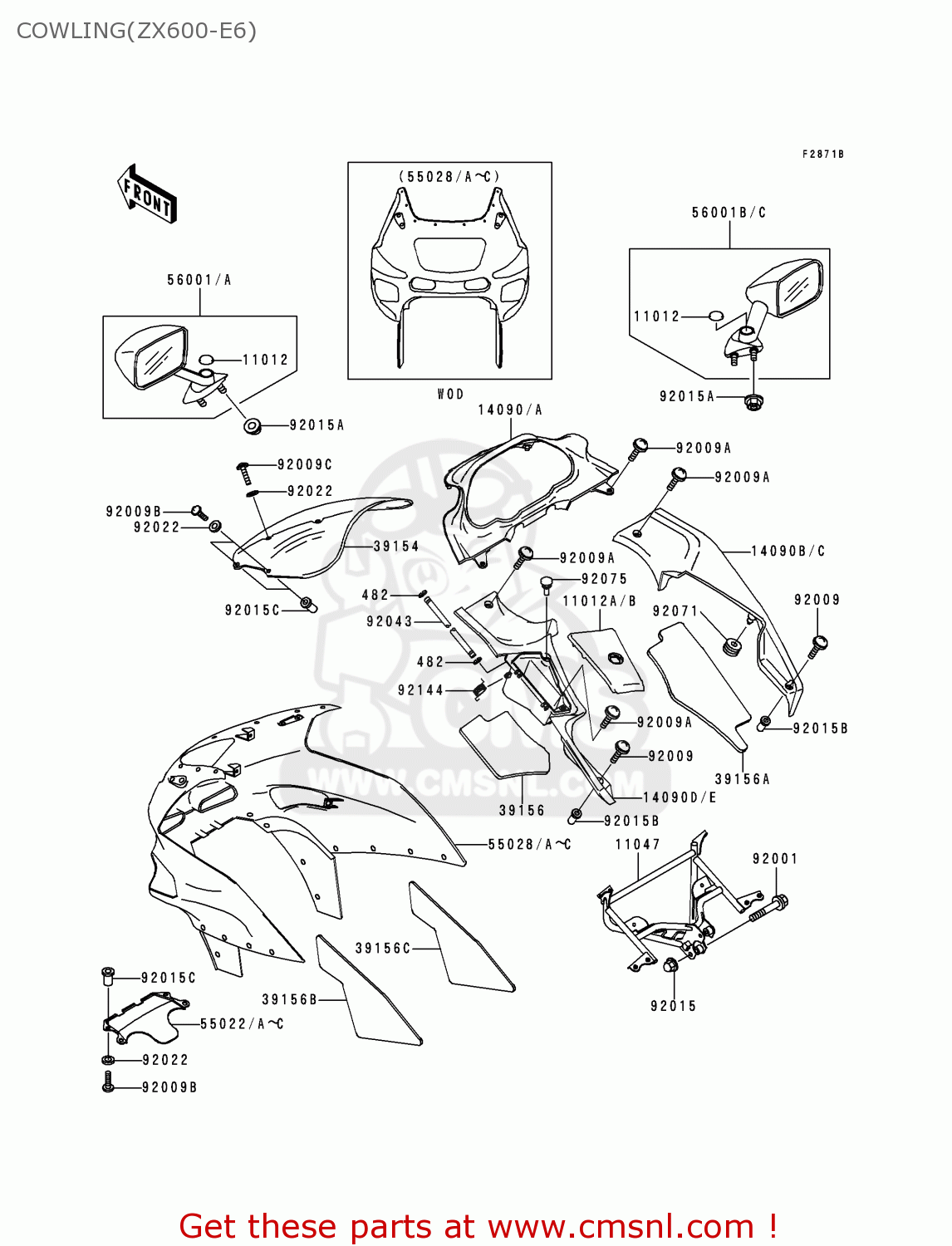 COWLING(ZX600-E6) ZX600E6 NINJA ZX6 1998 USA CALIFORNIA CANADA