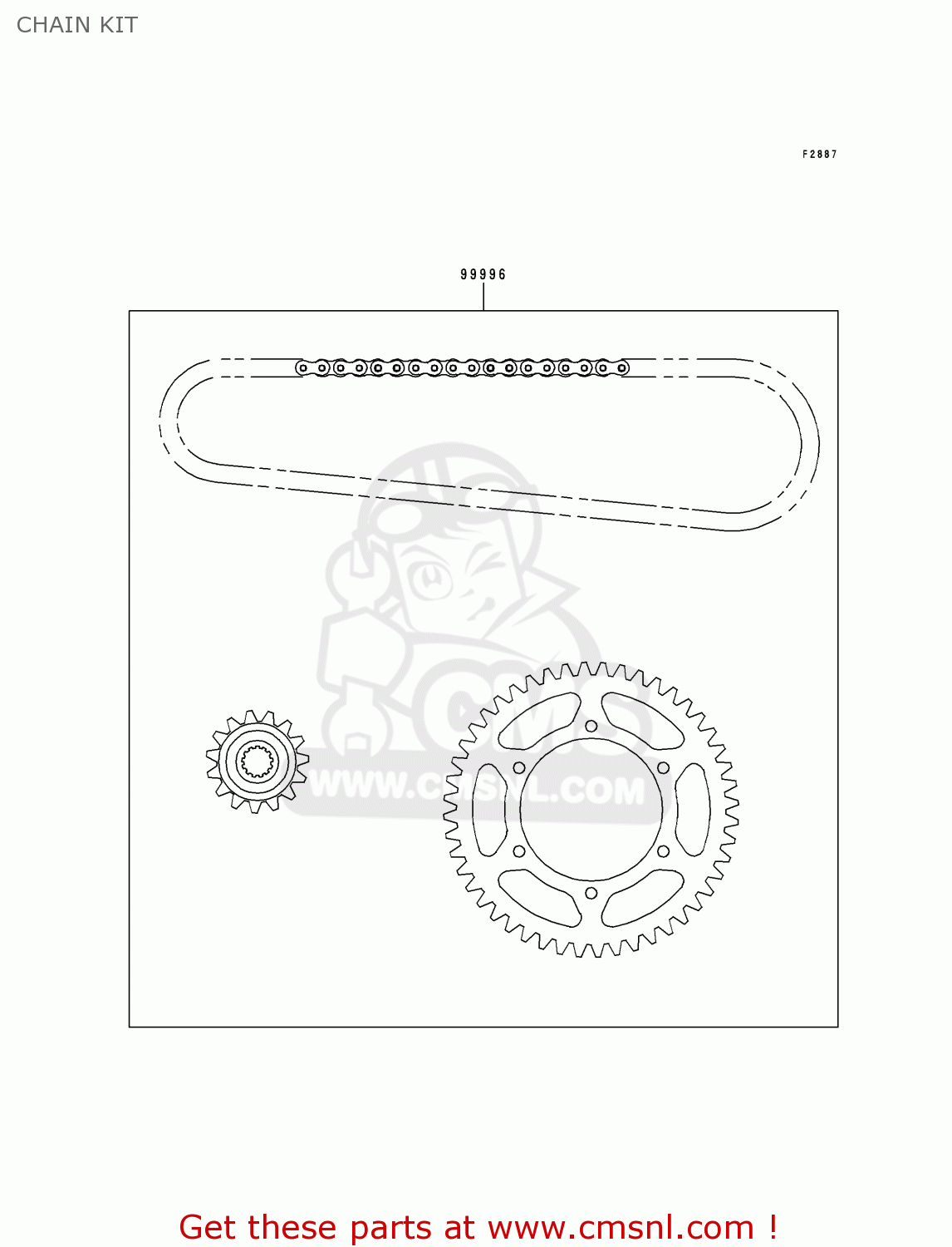 CHAIN KIT ZX600E6 NINJA ZX6 1998 USA CALIFORNIA CANADA